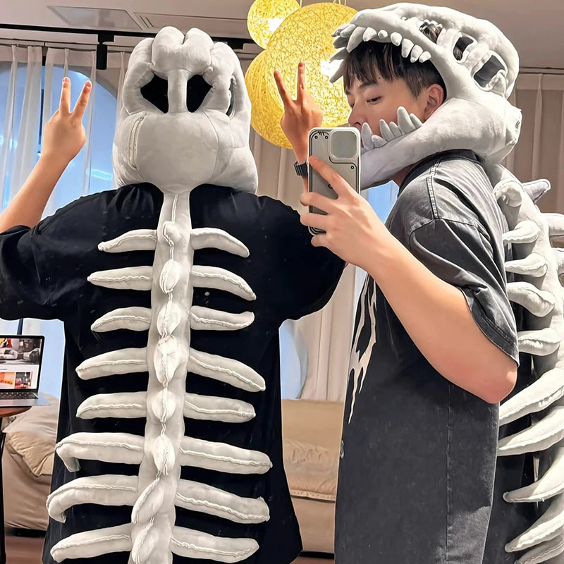 New Alien Skeleton Dinosaur Mask Funny Costume Headwear Horror 3D Dinosaur Skeleton Halloween Decor Party Dress up Accessories