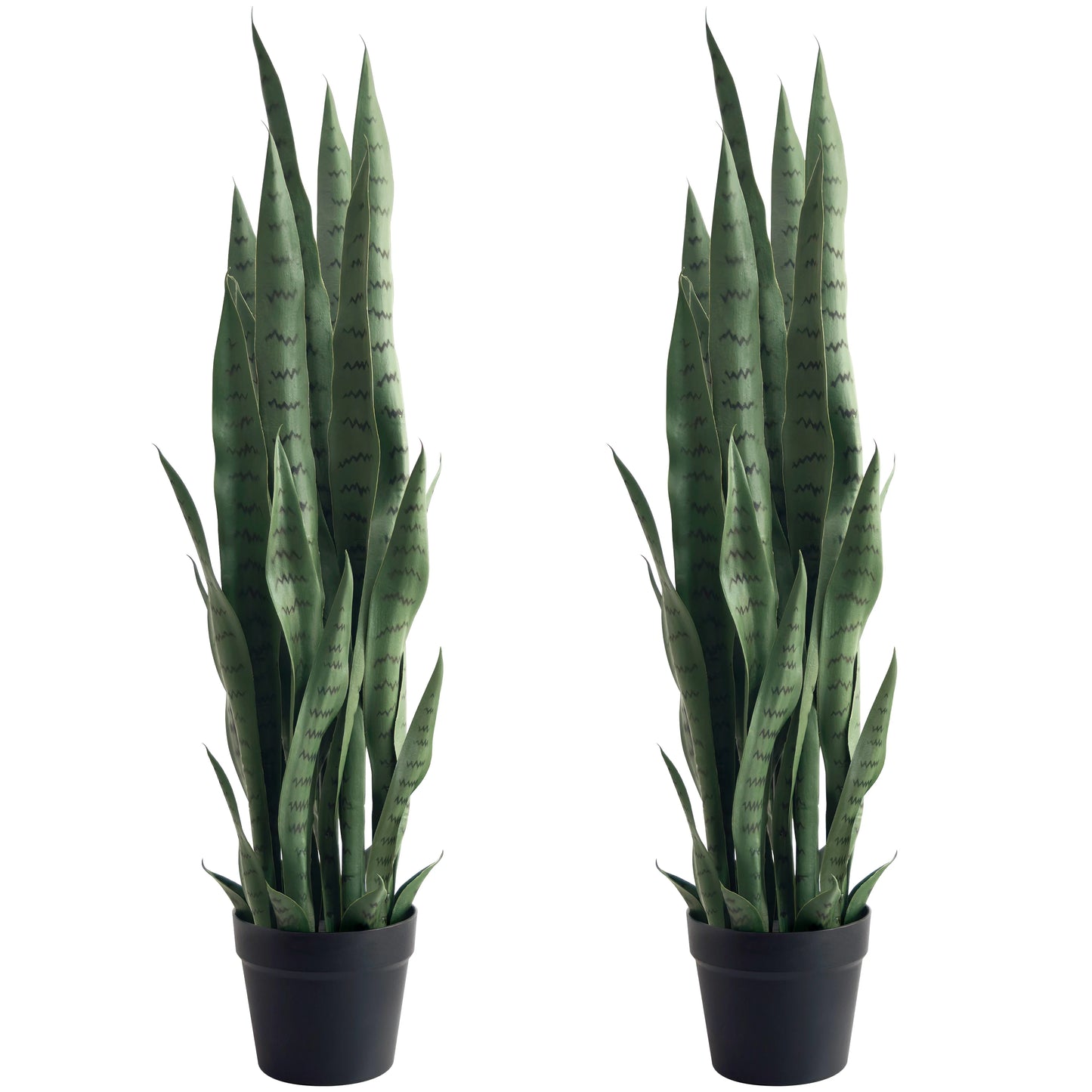 Faux Snake Plant 2 Pack Indoor Outdoor Artificial Silk Decor
