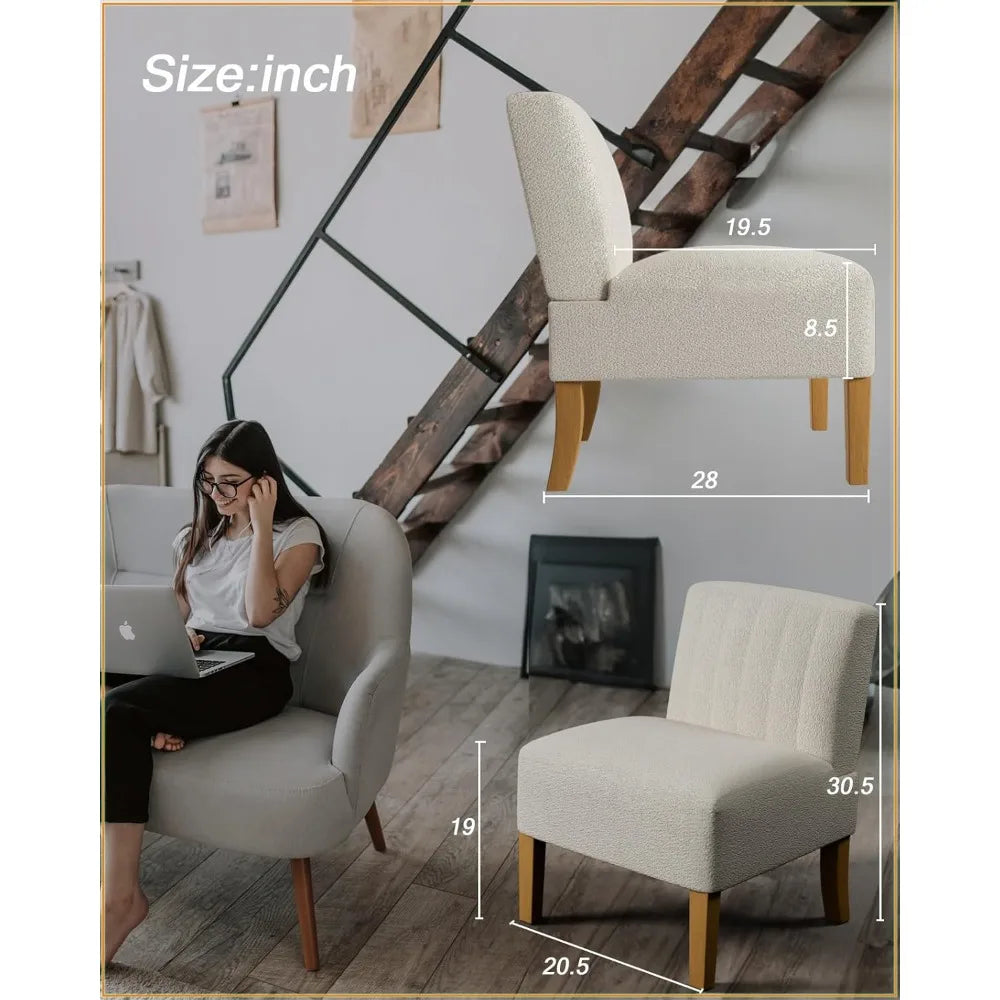 Guangbai Armless Accent Chairs Set 2 Living Room Modern
