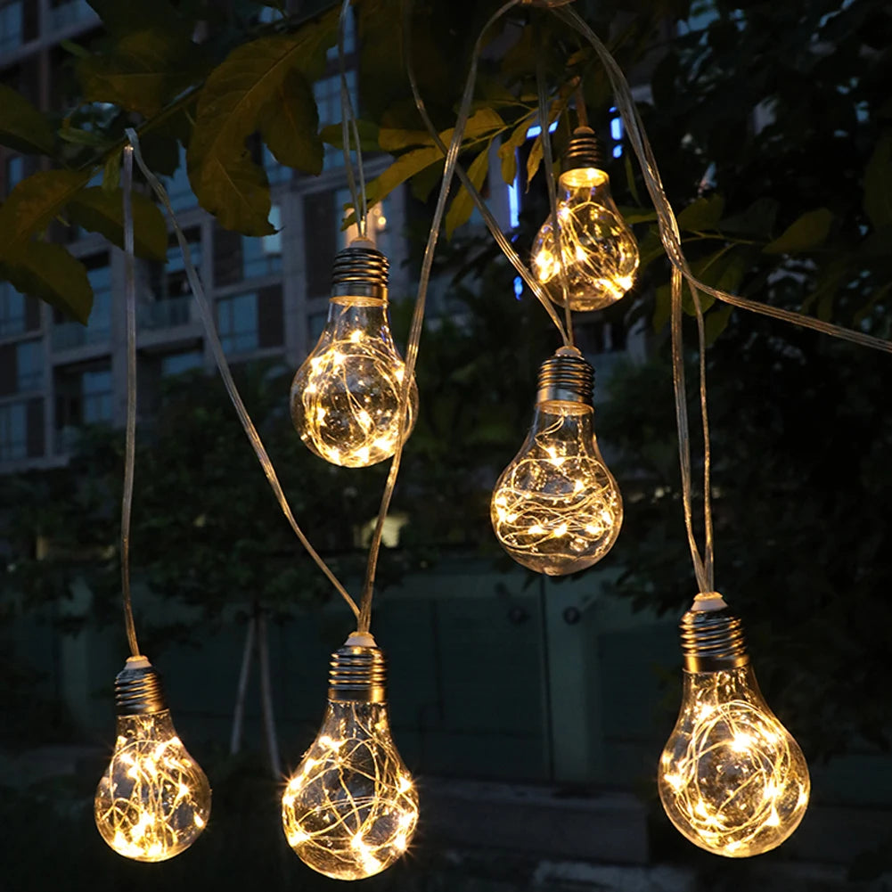 Outdoor Hanging LED Solar Lights IP44 Waterproof 30 Bulbs For Party Garden Home Patio Camping Decor Solar Lamp Bulb