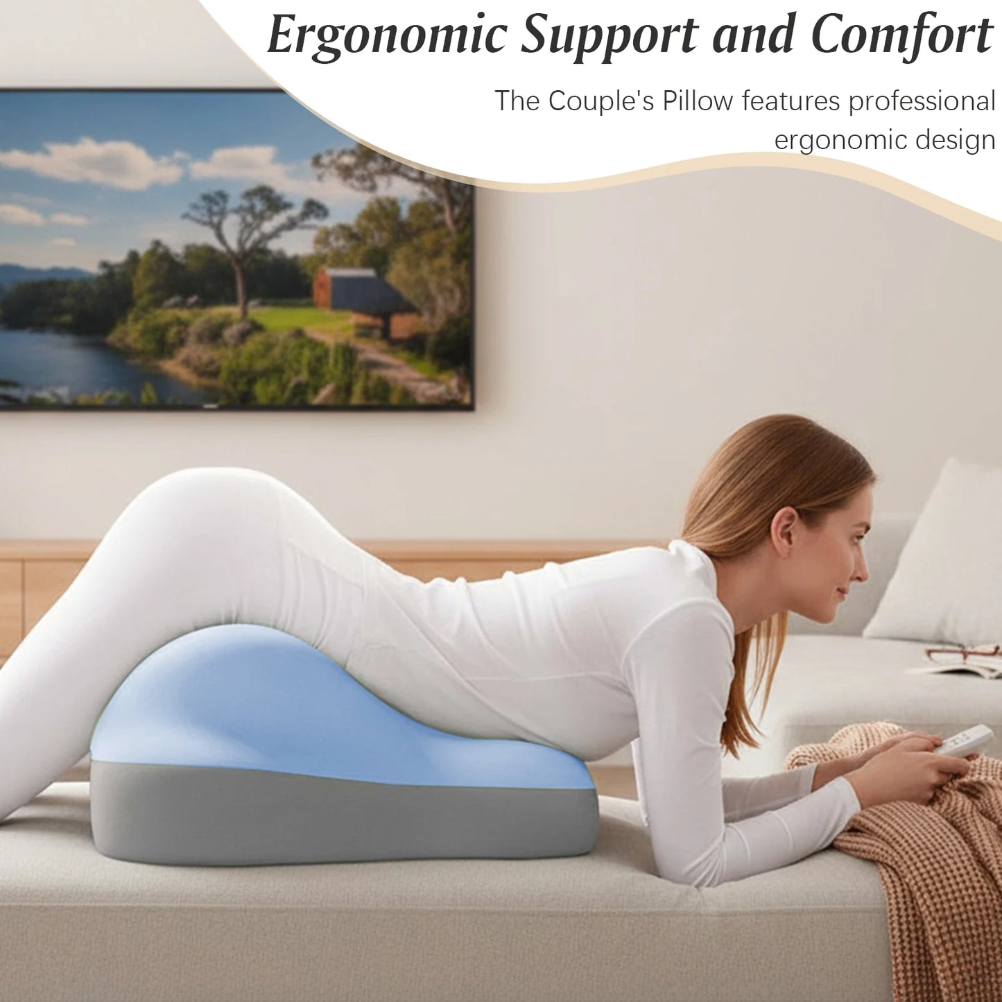 Multi-Functional Ergonomic Bed Pillow Support Wedge Pillow Memory Foam Positioning Cushion for Back Neck & Waist Pain Relief