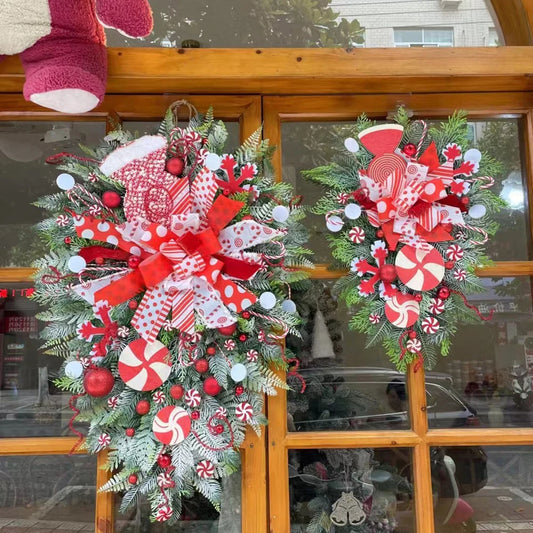 Christmas decorations, artificial flower vines, indoor and outdoor Christmas wall, front door, courtyard, and garage decorations