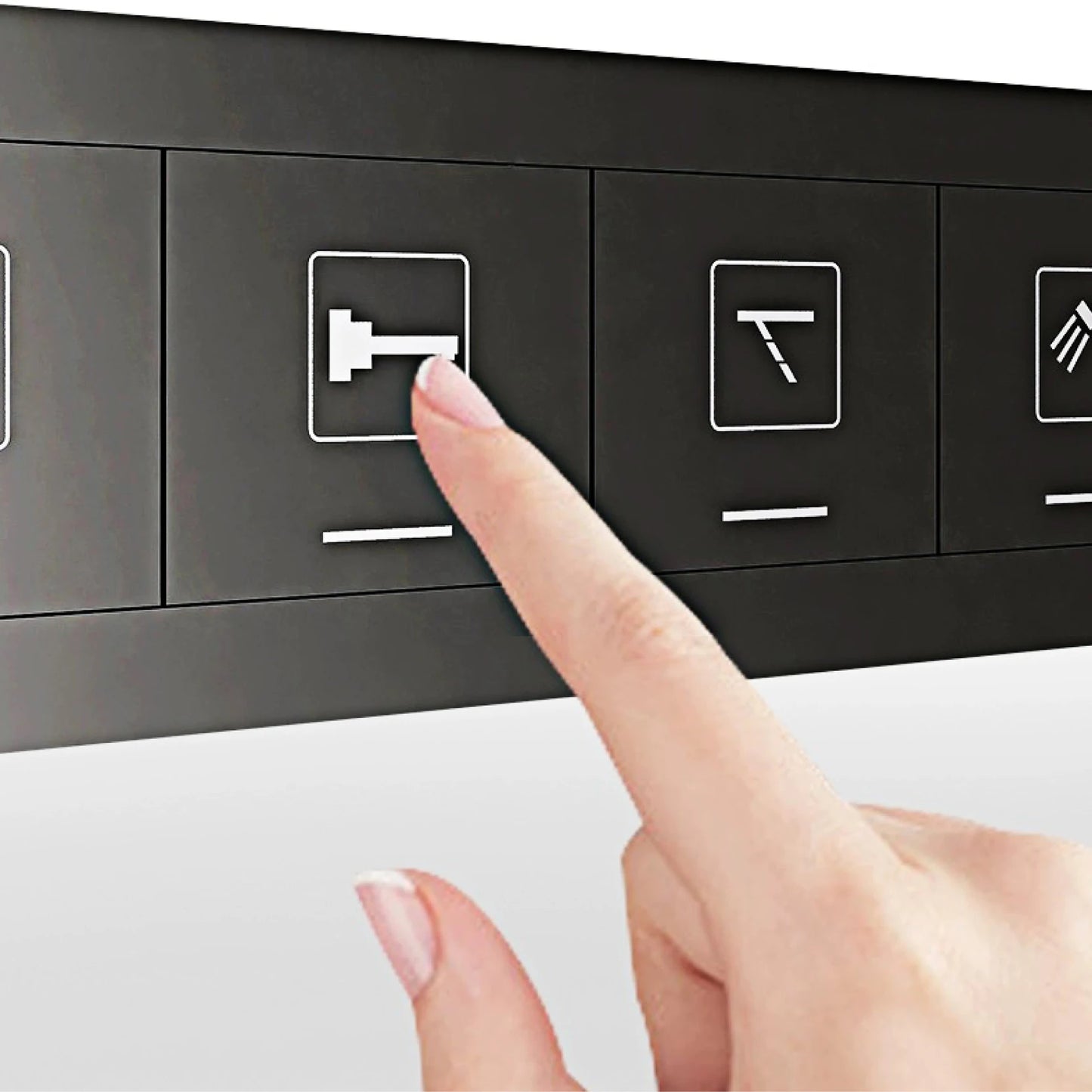 Gun gray brass ceiling constant temperature shower system embedded design LED digital display cold and hot water bathroom mixer