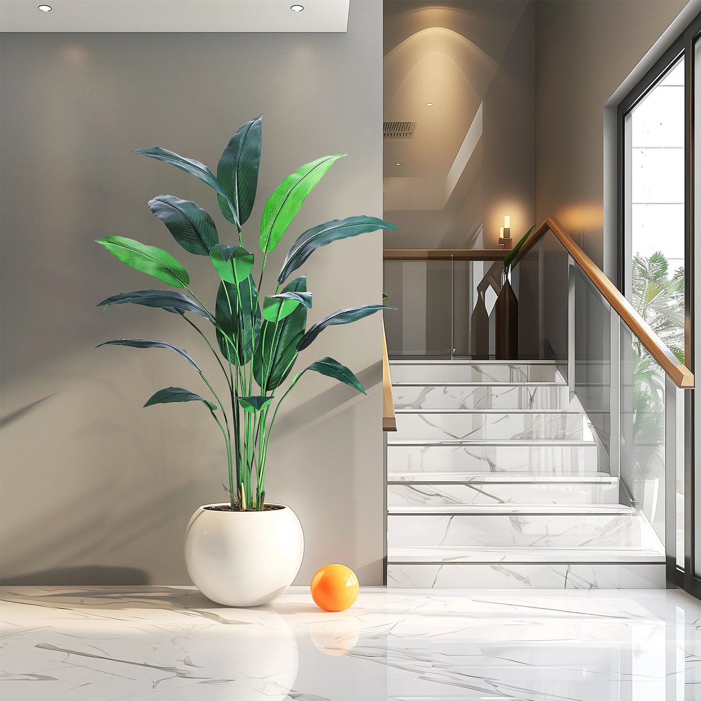 Artificial Bird of Paradise Plant 6FT(72in)/7FT(84IN) Fake Palm Tree for Indoor Outdoor Modern Decor Faux Plants for Home Office