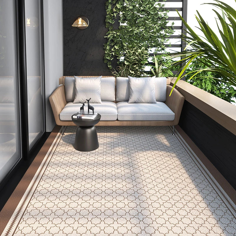 Large-area Outdoor Balcony Rug PVC Leather Entrance Carpets Large-area Living Room Rugs Kitchen Oil-proof and Non-slip Carpet