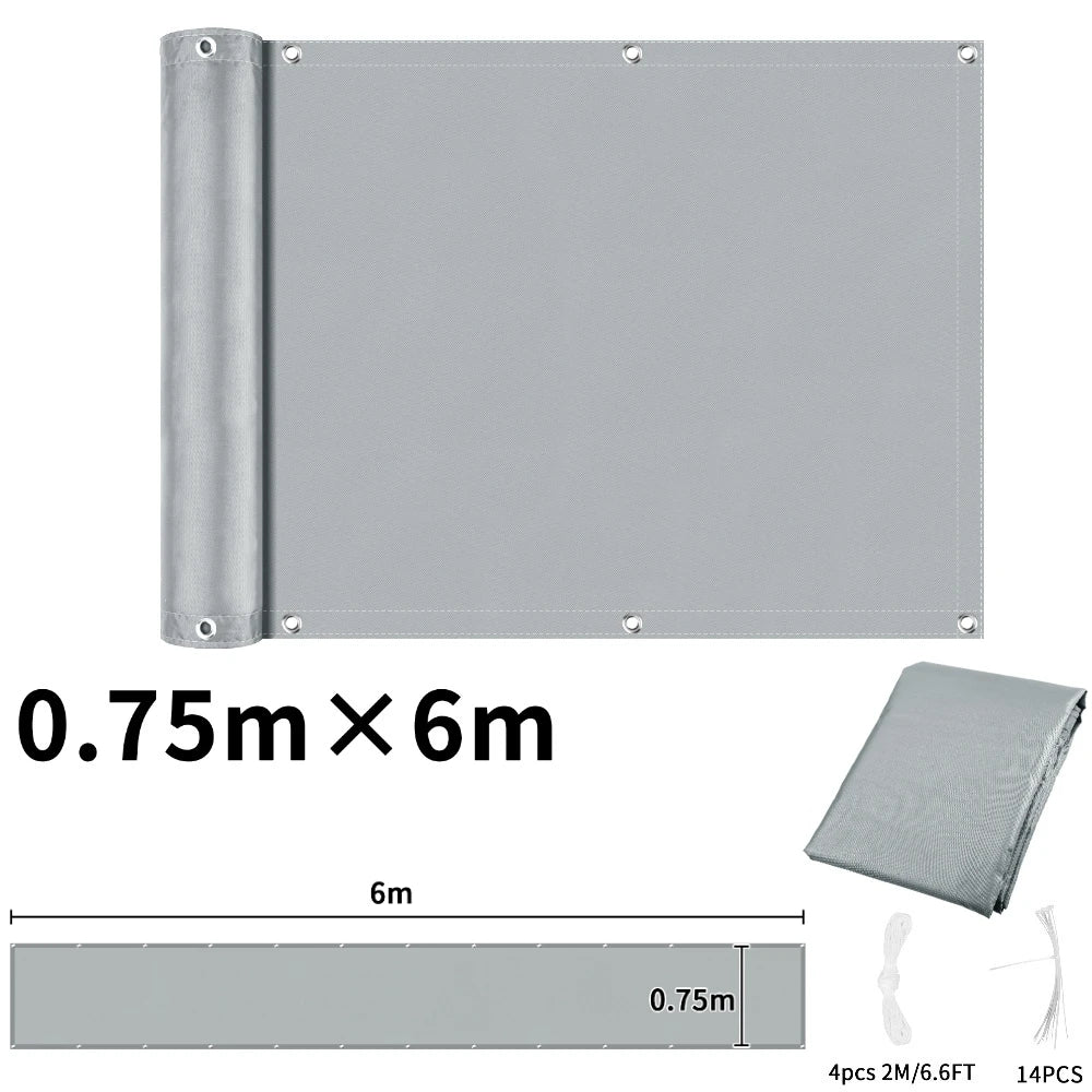 Balcony Privacy Screen Patio Fence Screen for Balcony Cover Waterproof Garden Sunshade Cloth with Grommets UV Protection Shelter