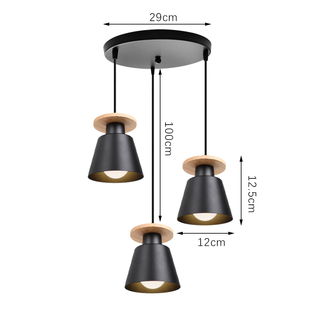 1/3 Heads Modern Living Room Pendant Lamp Art Decor Bar Pendant Light Simple Hanging Lampshade Luminaire for Home Lighting E27