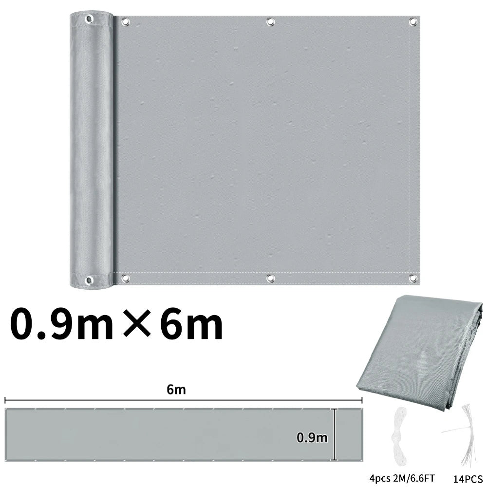 Balcony Privacy Screen Patio Fence Screen for Balcony Cover Waterproof Garden Sunshade Cloth with Grommets UV Protection Shelter