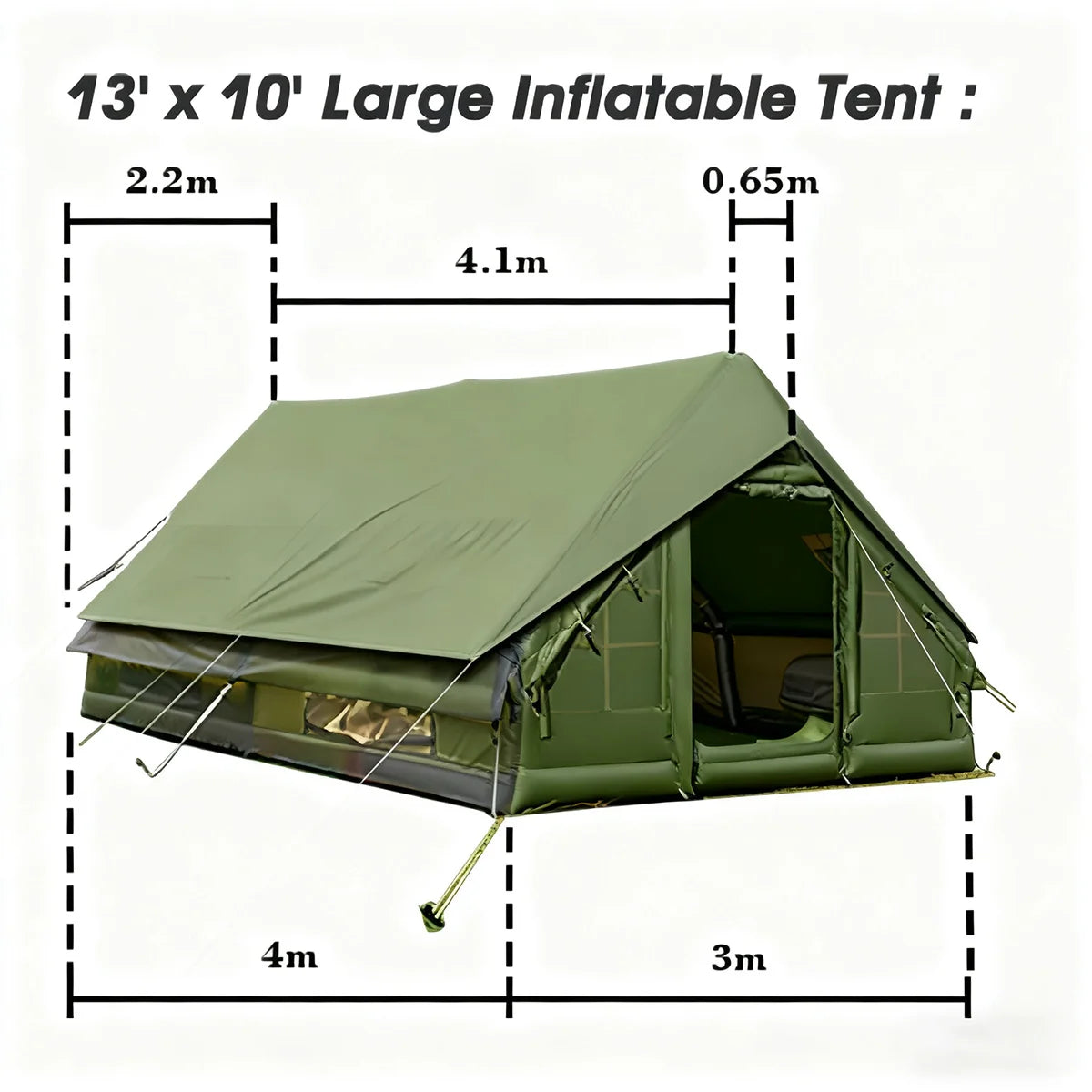 10‘ x 13’ Rainfly Fits for 6-8 People, Waterproof and Ultralight Survival Tent Shelter Awning Sunshade Cloth,Easy Set-Up Camping