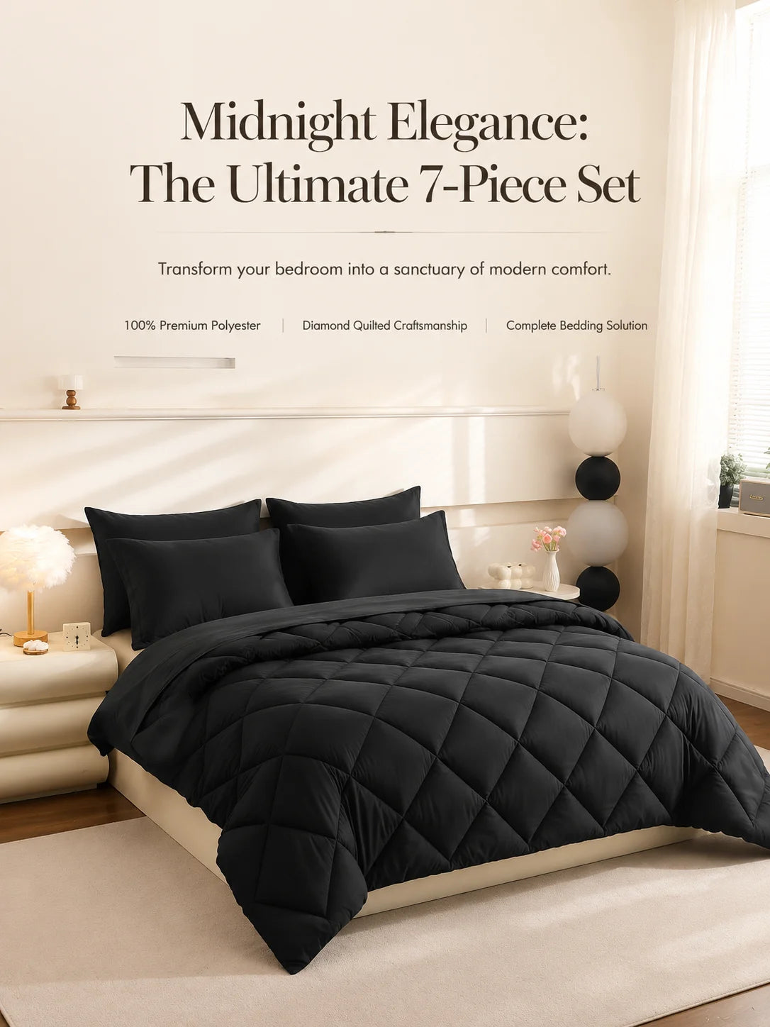 5pcs/7pcs Twin Full Queen King Bedding Sets Home Decor Comforter Flat Sheet Fitted Sheet Pillowcases Sleeping Sets