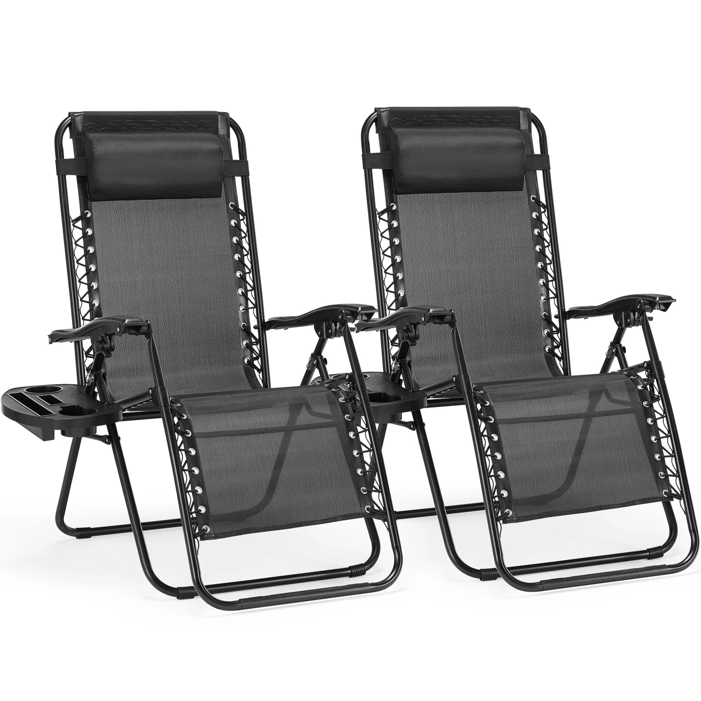 JHK Zero Gravity Portable Recliner Set for Outdoor Loungers