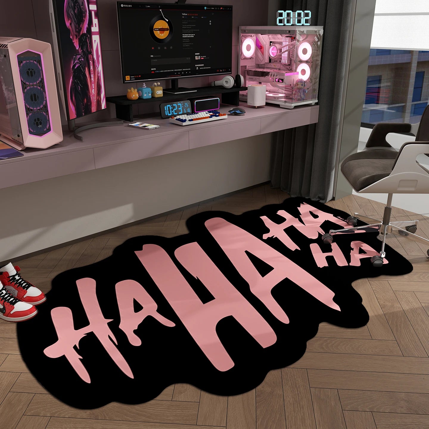 Creative Haha Rugs for Bedroom Irregular Shapes Living Room Decoration Carpet Washable E-sports Floor Mat Anti-slip Lounge Rug