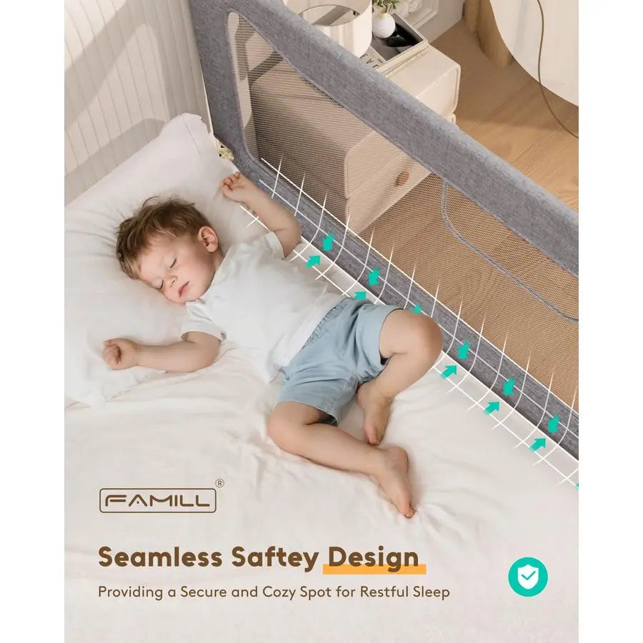 Bed Rail for Toddlers, Foldable Toddler Bed Rails Suitable for Queen King Full Twin Size, Grey, 39, 1 Side
