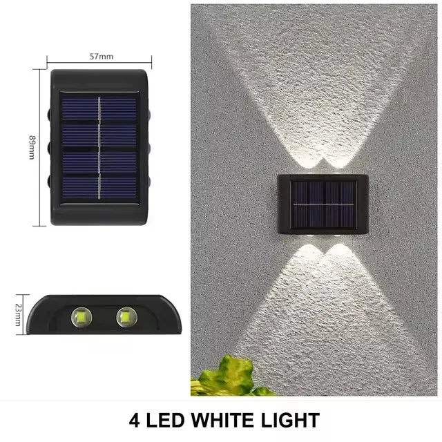 2/4/6 Led Solar Lights Outdoor Waterproof Atmosphere Up And Down Wall Lamp Solar Energy Lighting For Garden Yard Street Decor