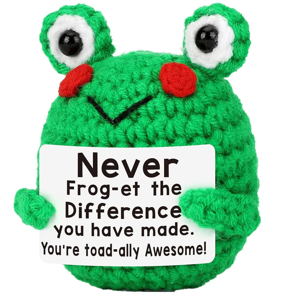 Positive Crochet Animals Christmas Birthday Gifts for Women Men Emotional Mom Dad Daughter Sister Friend Desk Home Fall Decor