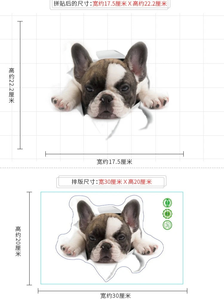 Dog Toilet Stickers Diy Wc Washroom Home Decoration Cute Kitten Puppy Pet Animals Wall Art Decals