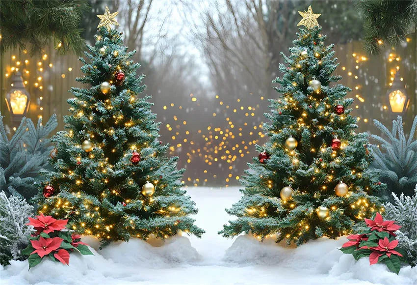 Mehofond Photography Backdrop Green Wall Christmas Trees For Kids Family Holiday Party Window Grunge Background Photo Studio