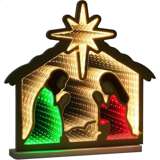 Indoor Nativity Scene Infinity Mirror Tunnel Light For Living Room