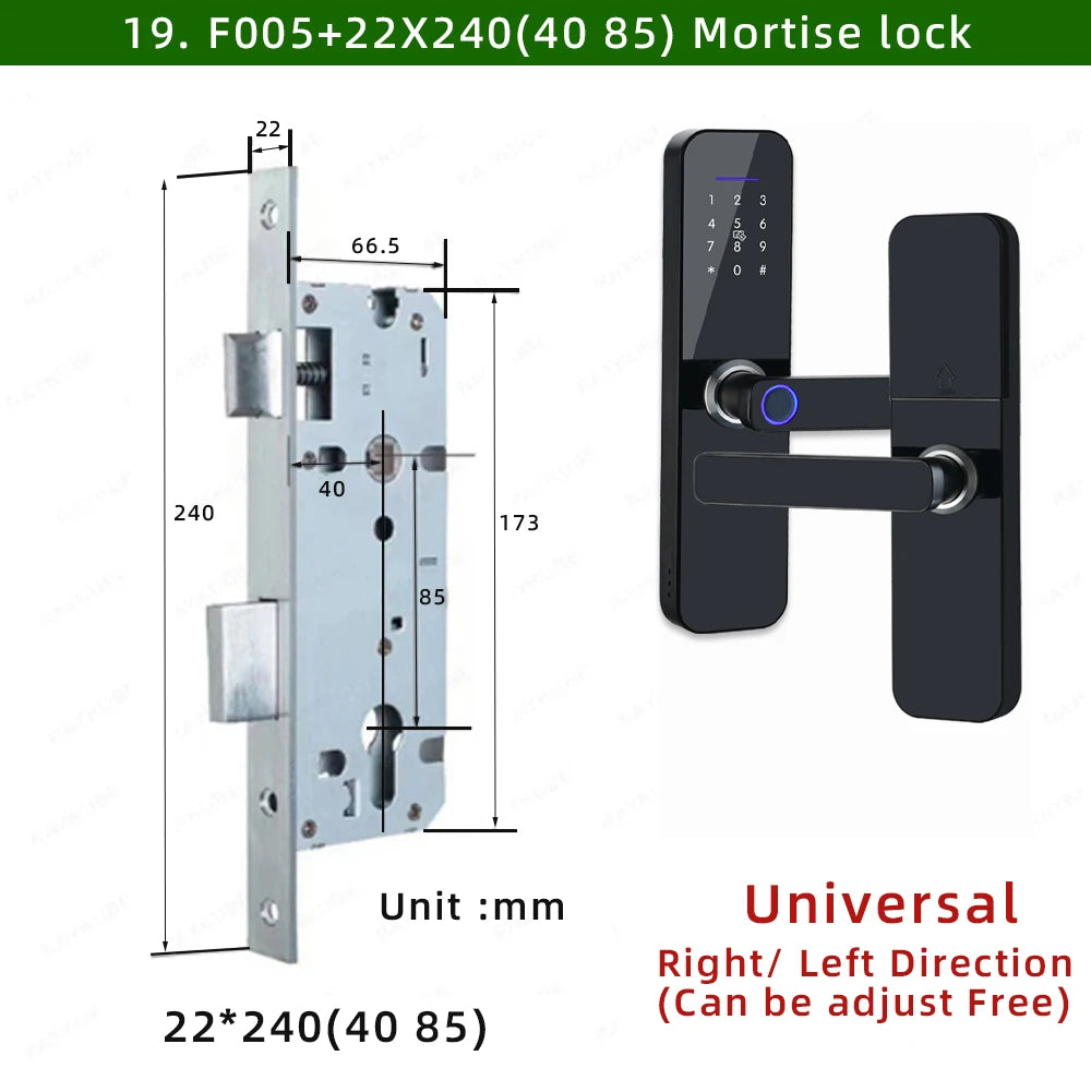 RAYKUBE F005 IP65 Waterproof Tuya Wifi Lock Electronic Smart Door Lock With Fingerprint/Smart Card/Password/Key/APP Unlock