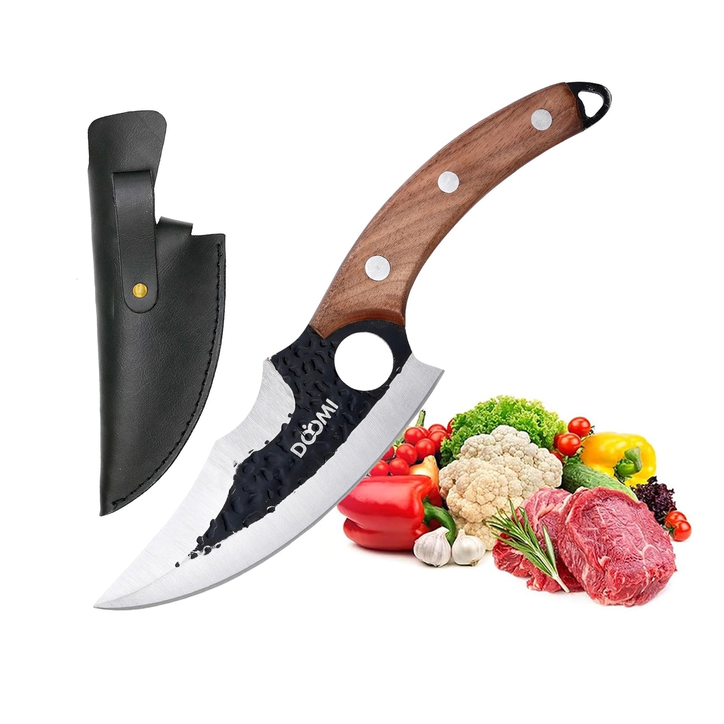 Hand Forged Viking Knife With Sheath For Meat Cutting