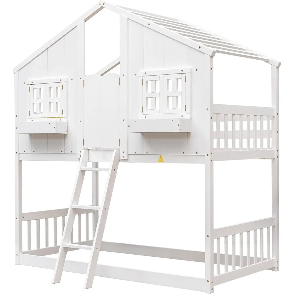 Harper and Bright Designs Twin Over Twin Bunk Bed Storage