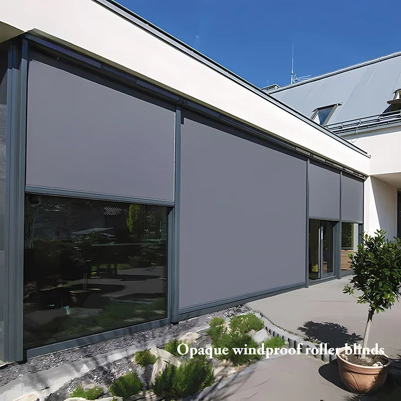 Outdoor Wind-Resistant Roller Awning: Rainproof Curtain for Courtyards & Terraces 3X33x3