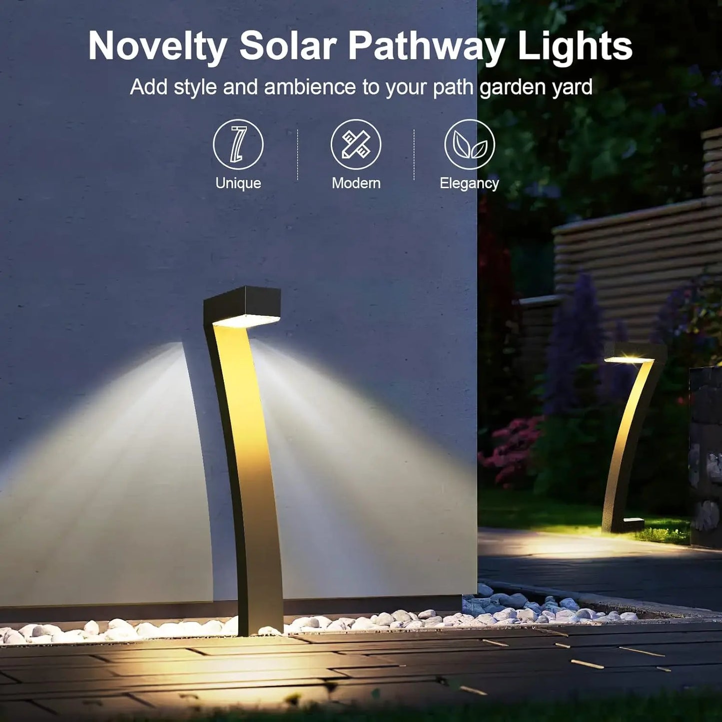 6Pack Solar Pathway Lights Outdoor Auto On Off Yard Garden