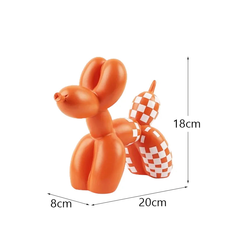 Whimsical Water-Transfer Balloon Dog Sculpture-Dazzling Graffiti Art Decor for Living Room/Entryway,Vibrant TV Stand Centerpiece
