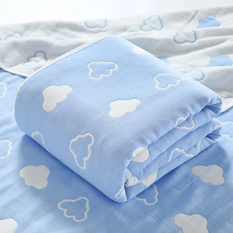 Muslin Baby Blankets Children 6 layers Gauze Cotton Soft Quilt Newborn Infant Swaddle Towel Kids Bath Towel 110*110cm