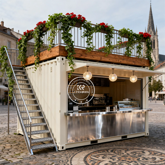 Luxury Mobile Dining Container Cafe Cart Kiosk Prefab Steel Frame House Shipping Commercial Container Restaurant For Sale