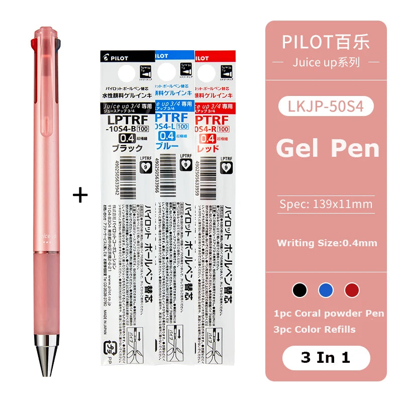 Japan Pilot JUICE UP Multifunctional Gel Pen 0.4MM 3Colors/4Colors Ballpoint Pens Back To School Office Statioinery Supplies