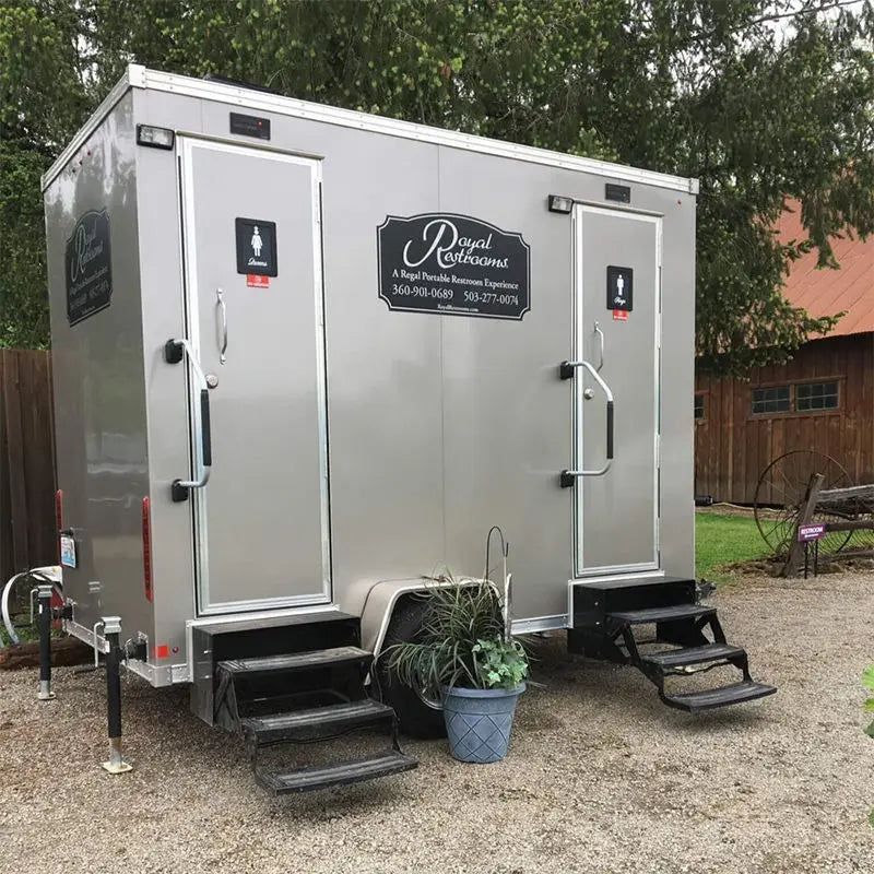 Outdoor Luxury Portable Car Bathroom Toilets Shower VIP Mobile Restroom Trailer Made Of Durable Container Material For Parks