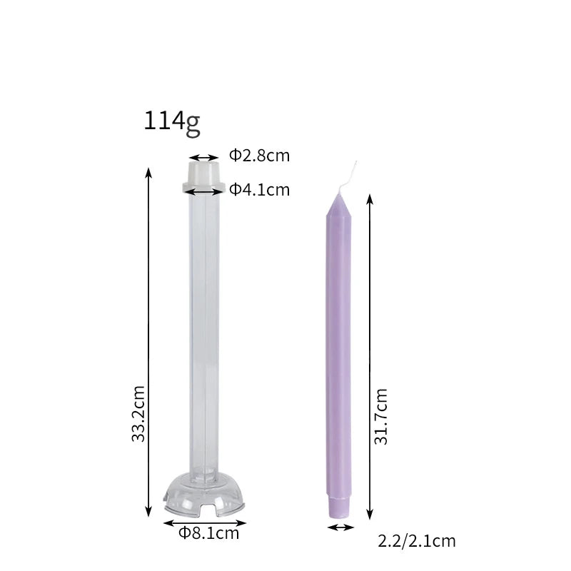 Hexagon Stripe Pole Acrylic Candle Mold Pointed Long Rod Making Set Geometry Candlestick Plastic Mould Home Party Art Decor Gift