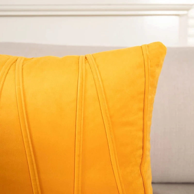Velvet Fall Pillow Covers Mustard Yellow Throw Pillow Covers Decorative Pillow Covers Cushion Case Cozy Modern Fall Decor Pillow