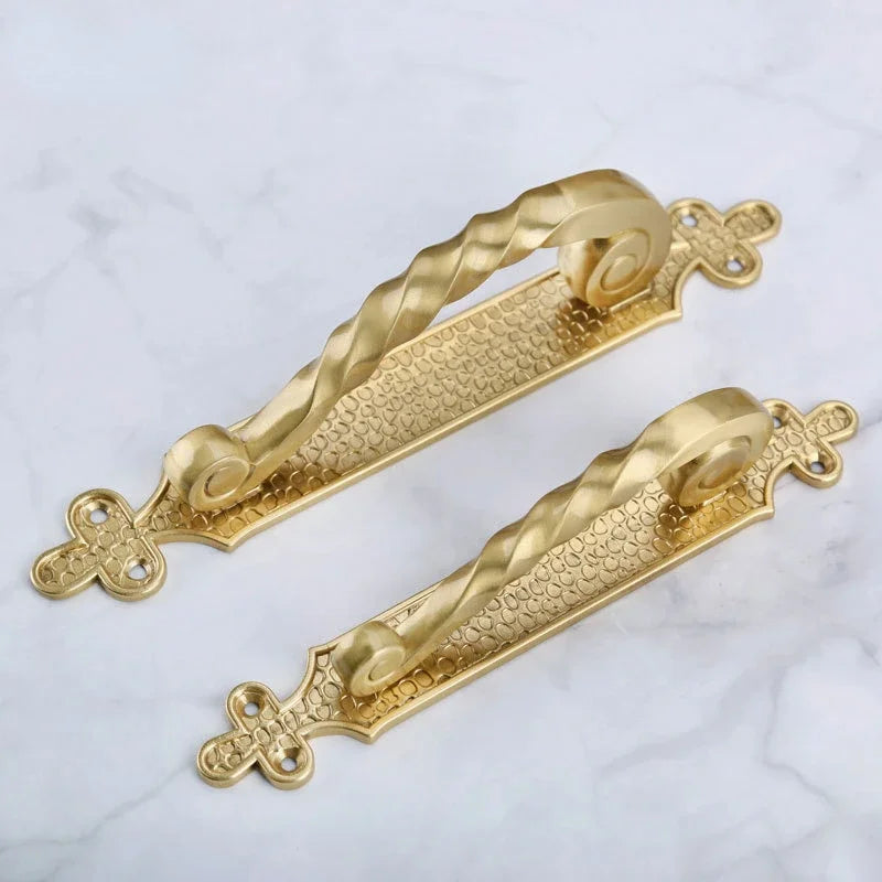 High-Concerned European Style Brass Door Handles for Homes