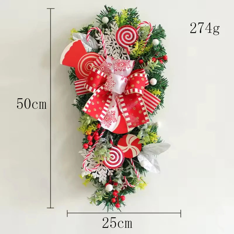 FZCSPEED Christmas Wreath for Front Door Christmas Collection Wreaths Artificial Festival Decor for Indoor Outdoor Wall Window