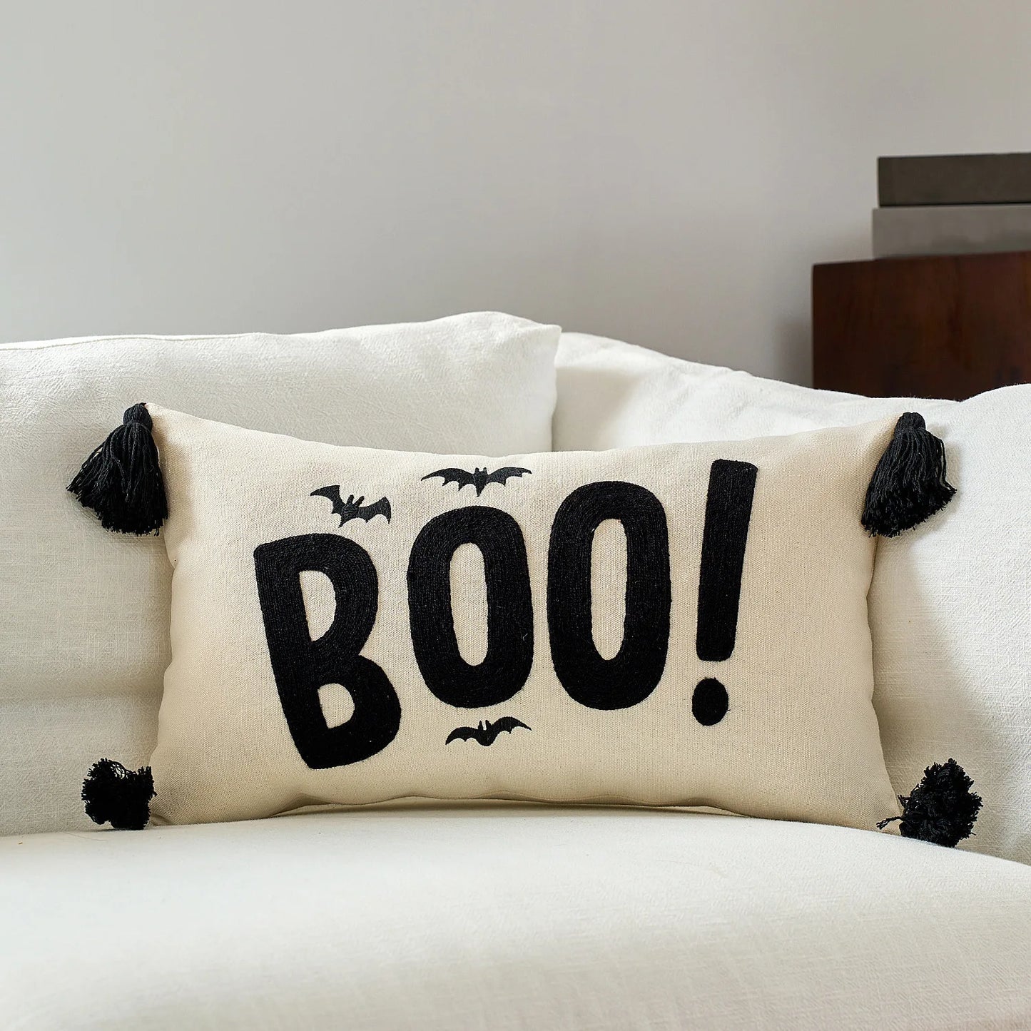 Halloween Tufted Throw Pillow Cover Thanksgiving Maple Pumpkin Square Cushion Cover for Home Living Room Party DIY Fall Decor