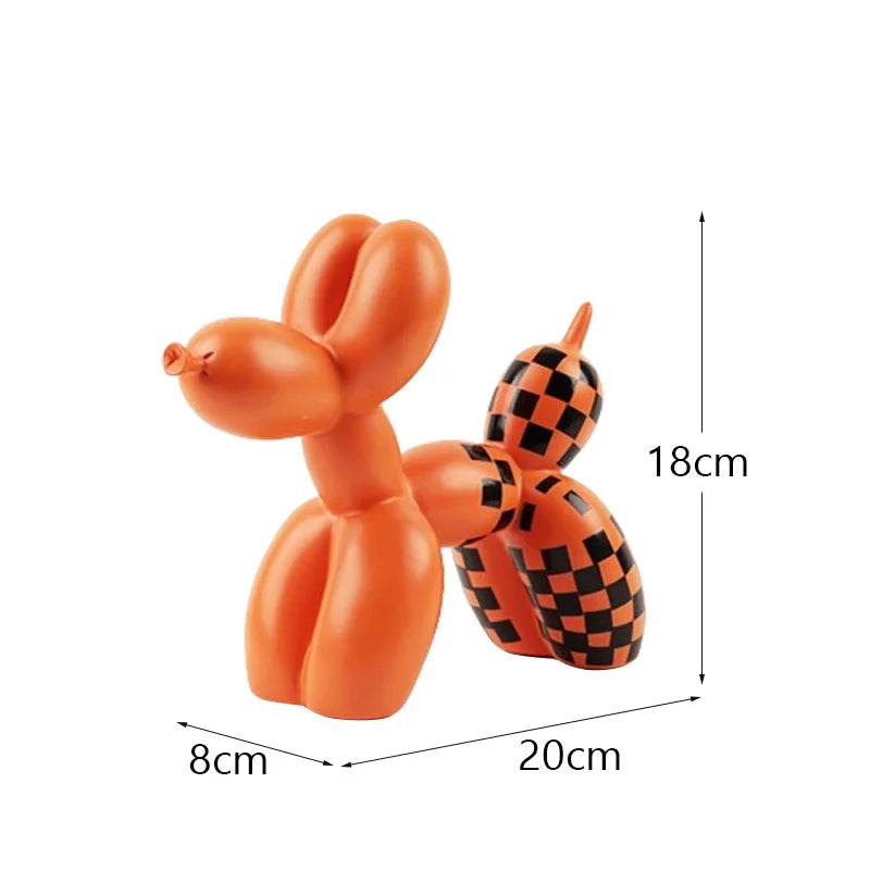 Whimsical Water-Transfer Balloon Dog Sculpture-Dazzling Graffiti Art Decor for Living Room/Entryway,Vibrant TV Stand Centerpiece
