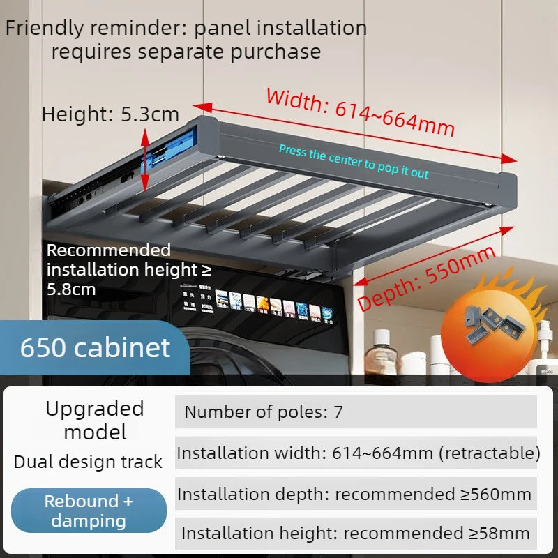 OEMG Retractable Pull Out Clothes Drying Rack For Balcony