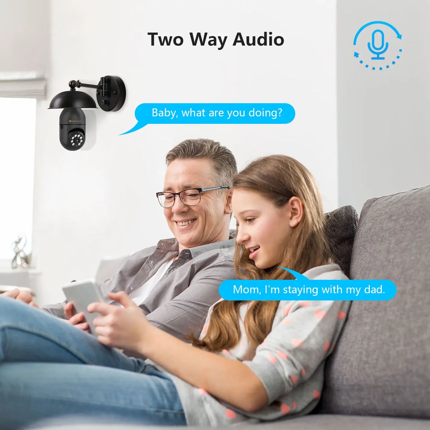 JENNOV 3MP Light Bulb Security Camera 360 Degree Wireless WiFi