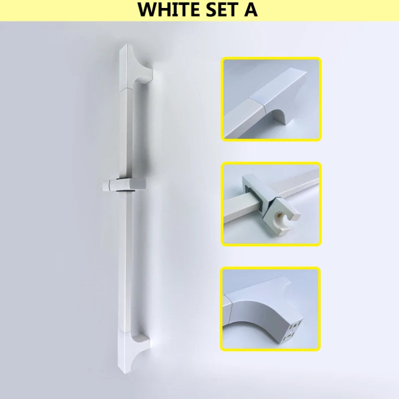 Shower Bar Angel Height Adjustable Sliding Hand Shower Bar Chrome Matt Black Stainless Steel 64cm Bathroom Fixtures