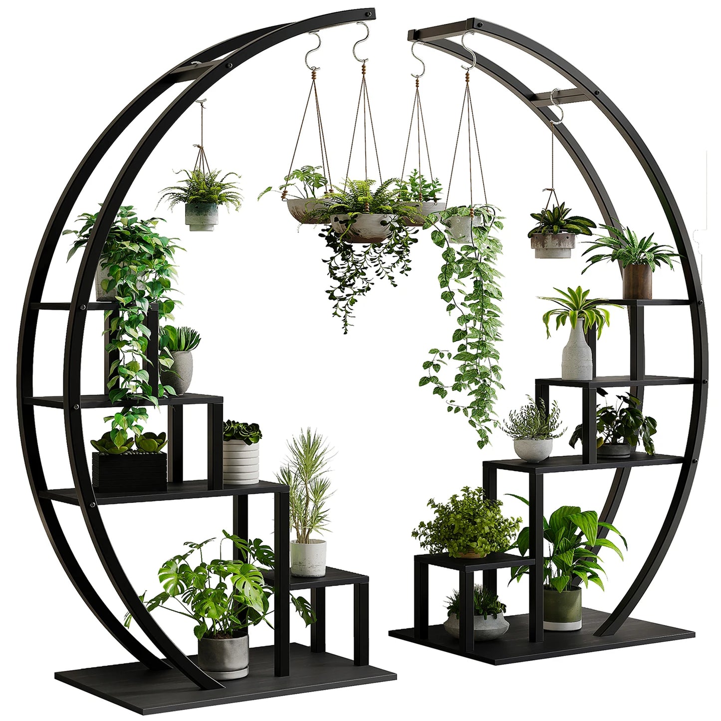 Twister CK 5 Tier Indoor Plant Stand Metal Half Moon Shelf