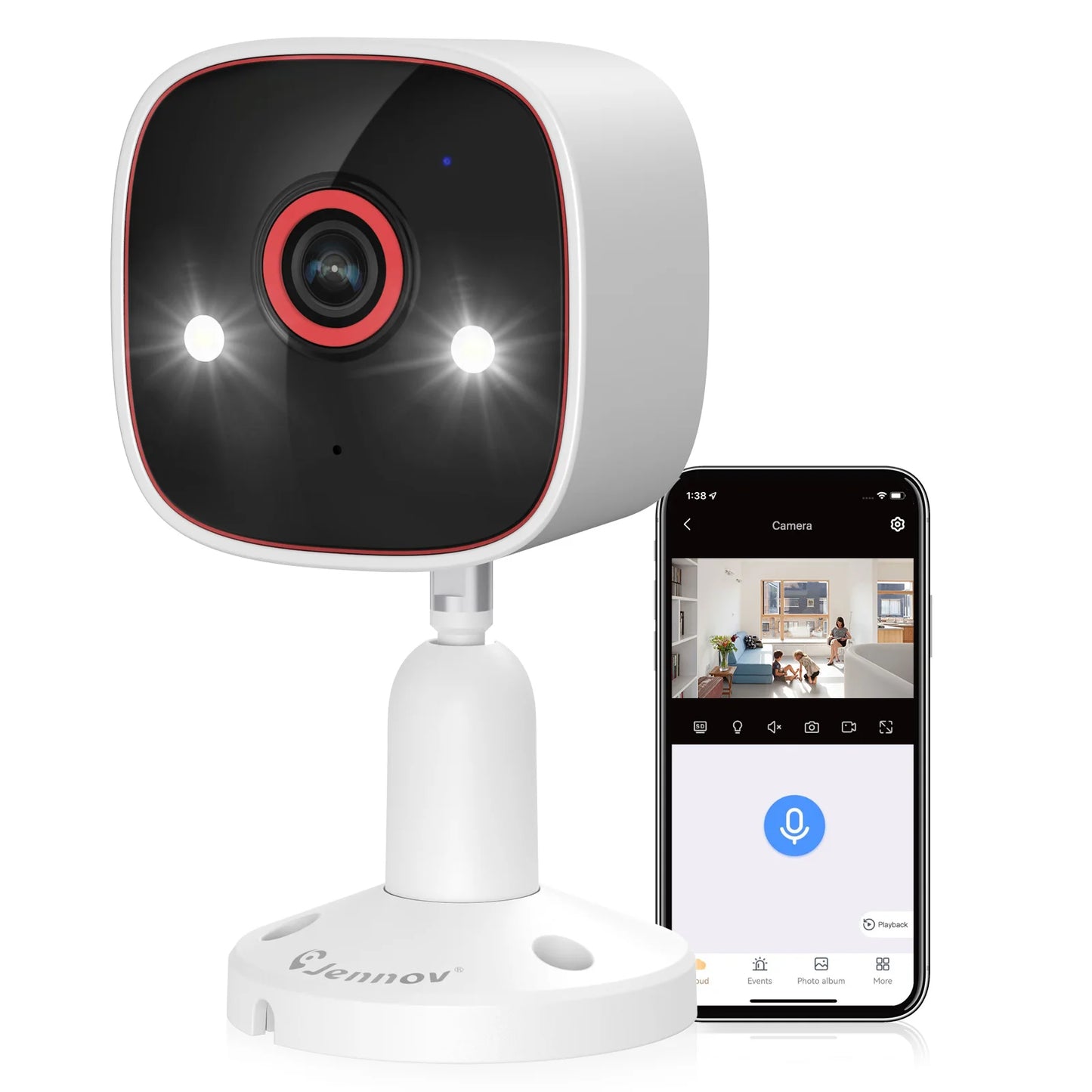 JENNOV 2K HD Wireless Security Camera IP66 Night Vision