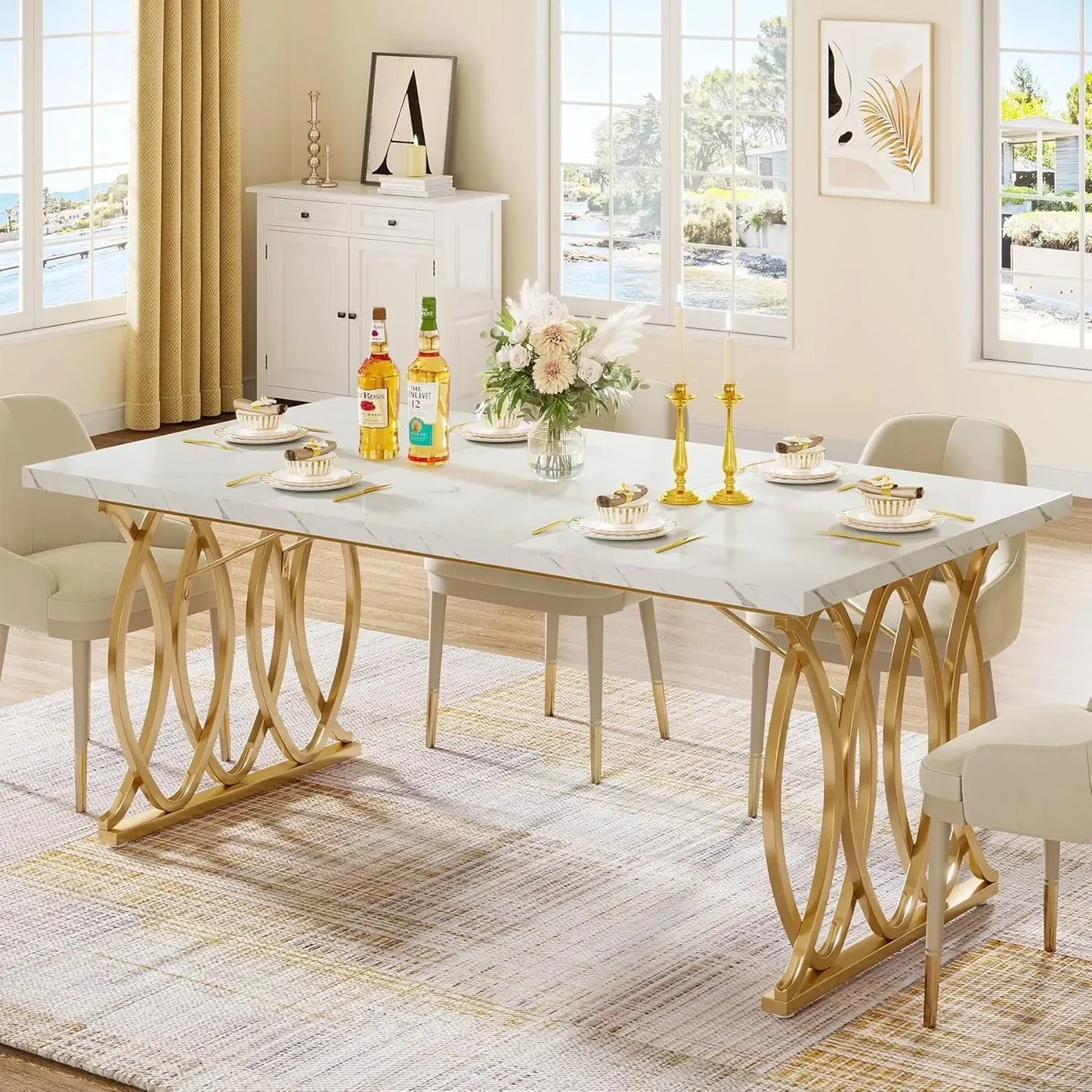 Little Tree Modern Dining Table Rectangular Kitchen