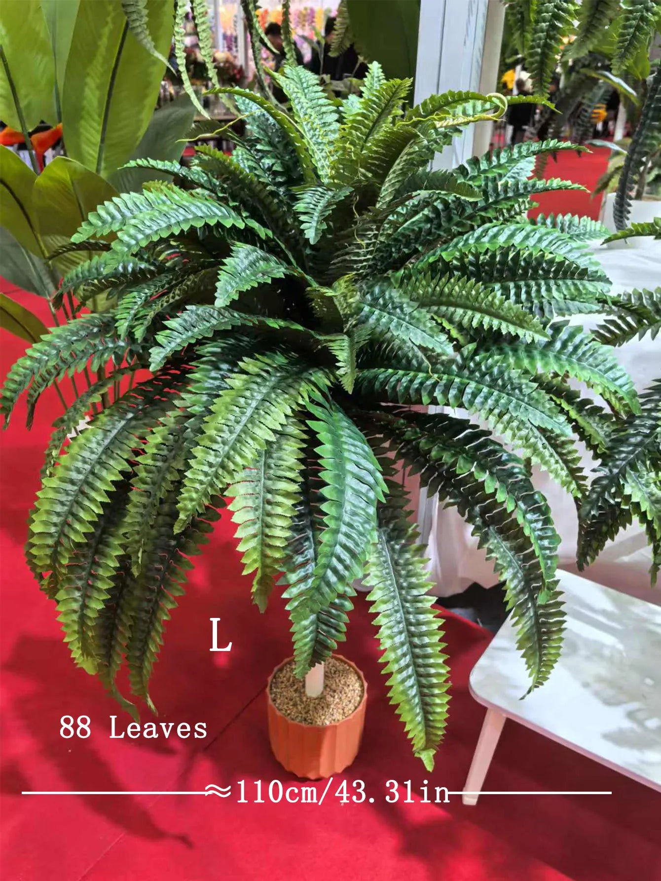 28/58/88 Leaves Artificial Boston Fern Large Hanging Plants Fake Palm Leafs Faux Persian Vines Silk Wall Plants For Home Decor