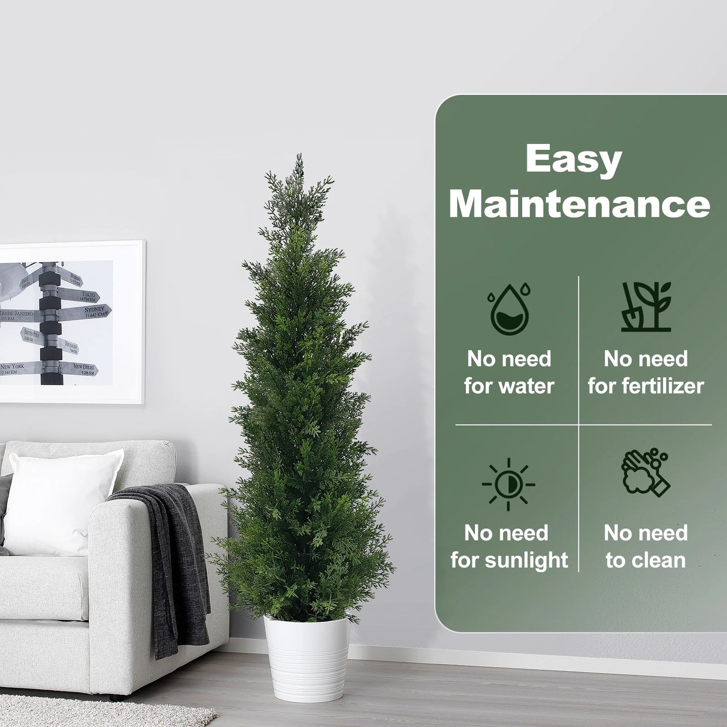 CN Guangdong Outdoor Artificial Cedar Trees For Front Porch Pair