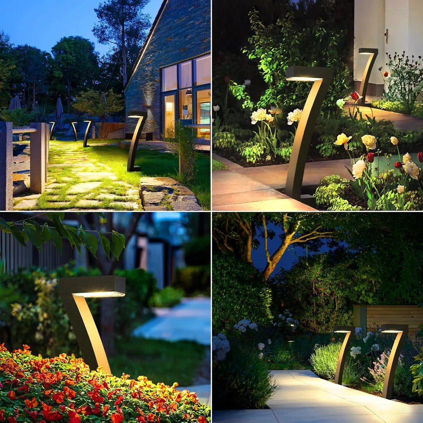 6Pack Solar Pathway Lights Outdoor Auto On Off Yard Garden