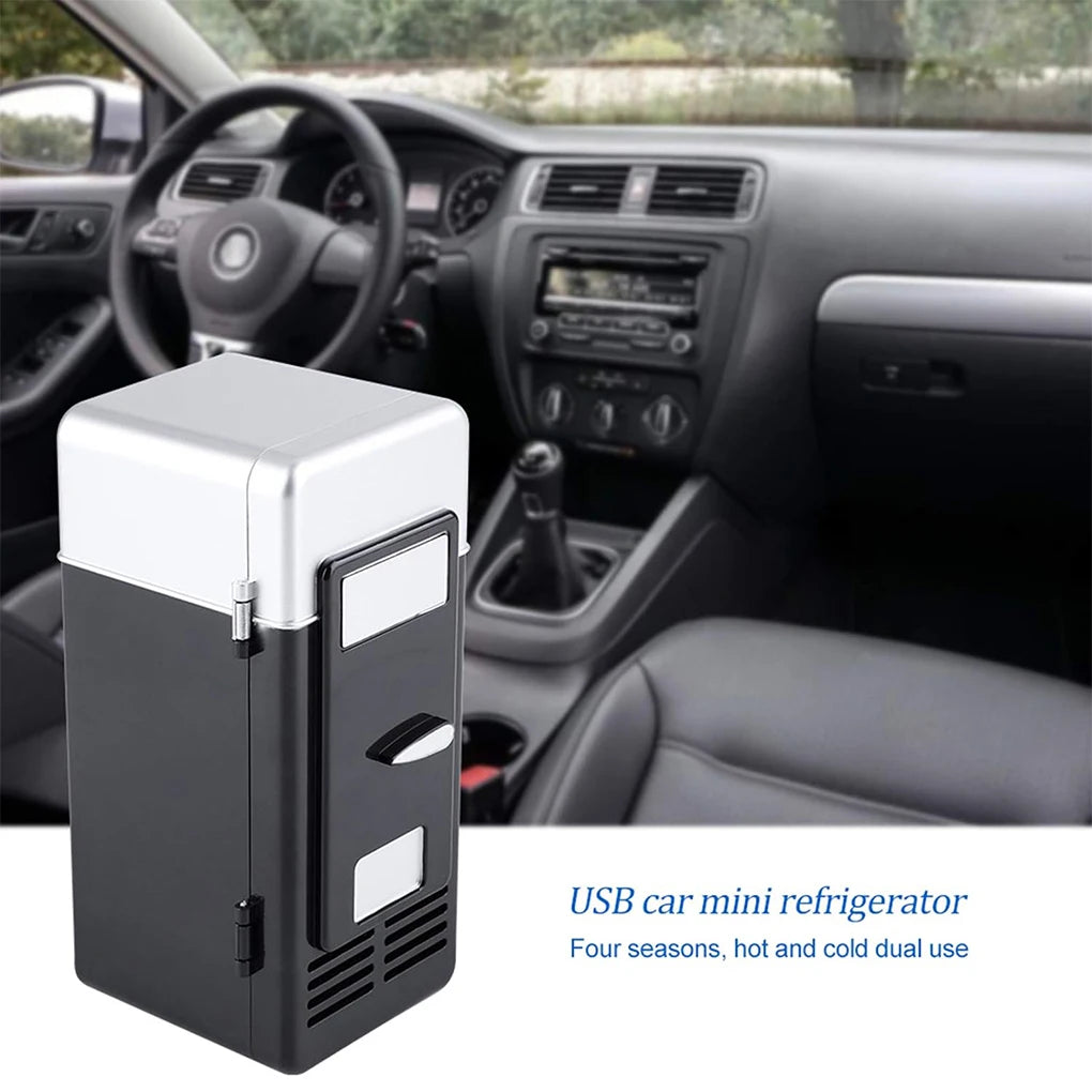 Portable 5V Desktop USB Electric Refrigerator Multi-functional Classic Practical Mini Car Beverage Cooling Fridge