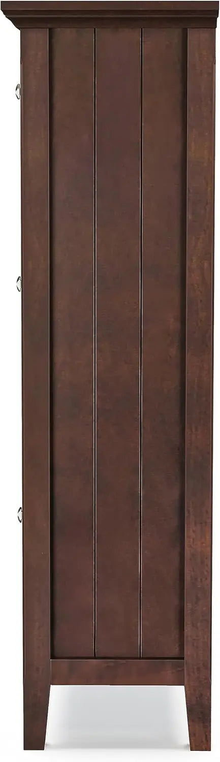 SimpliHome Acadian Solid Wood 32 Inch Entryway Shoe Cabinet