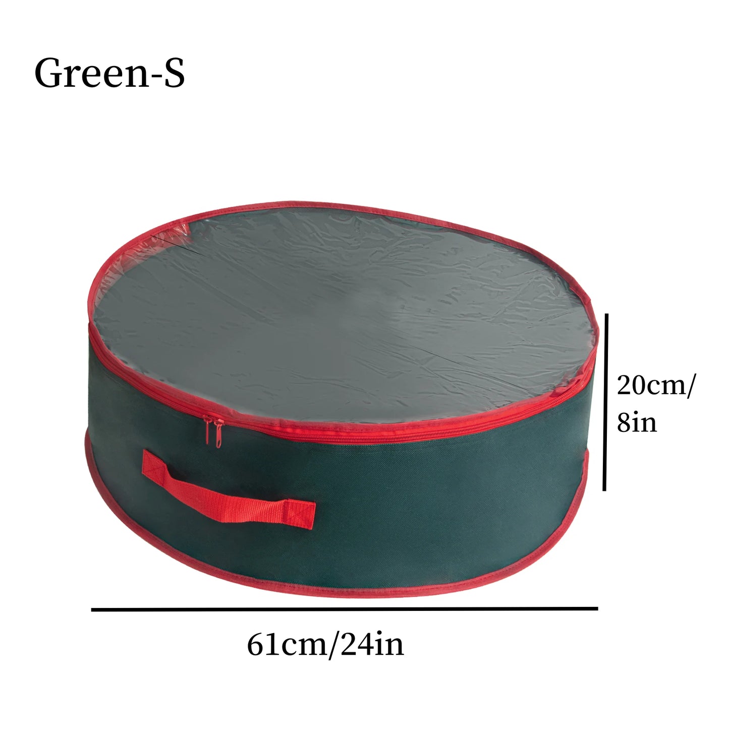 Christmas Wreath Storage Bag 24''/30" ,Garland Wreaths Container with Clear Window for Easy Holiday Storage,Thickened non-woven